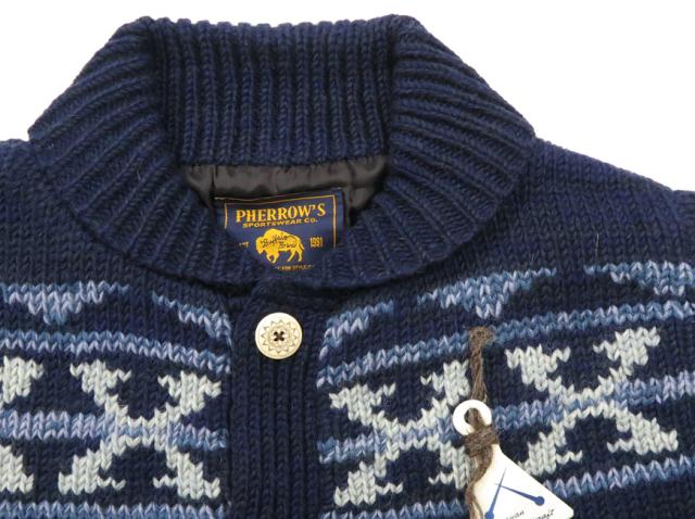 フェローズ Pherrow's 長袖 ハンドニット フィッシャーマン カーディガン ニット ネパール製 24W-PNS-CARDIGAN_3