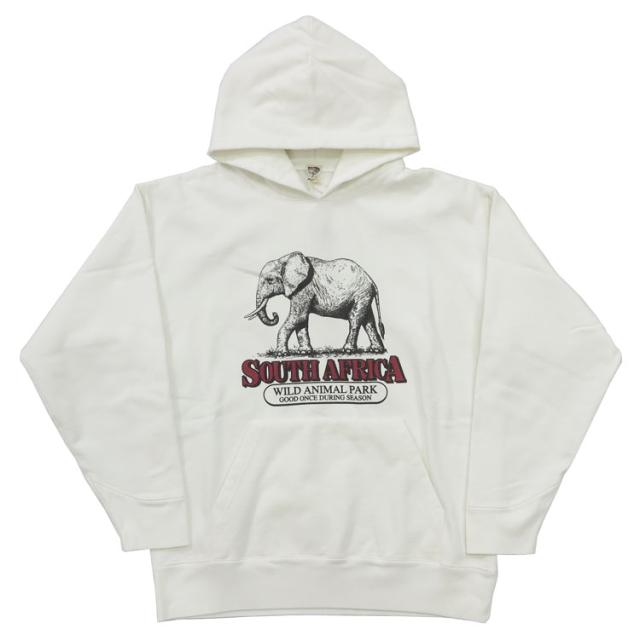 バーンズ BARNS 長袖 プルパーカー アスレチックシリーズ プリント ピグメント染め ”Wild Animal Park” BR-24446_1