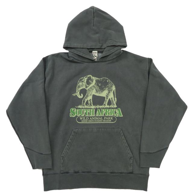 バーンズ BARNS 長袖 プルパーカー アスレチックシリーズ プリント ピグメント染め ”Wild Animal Park” BR-24446_2