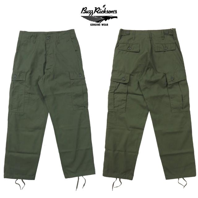 バズリクソンズ Buzz Rickson's ジャングルファティーグ アーミーシェード トラウザーズ パンツ ショートレングス Resistant Poplin Olive Green Shade 107 ARMY SHADE TROUSERS BR42500