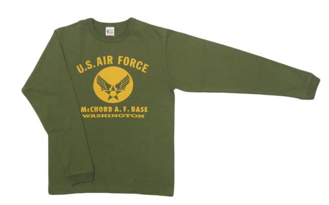 バズリクソンズ BUZZ RICKSON'S 長袖 Tシャツ プリント "U.S. AIR FORCE  McCHORD A.F.BASE" MADE IN USA BR69626【2025年秋冬新作】