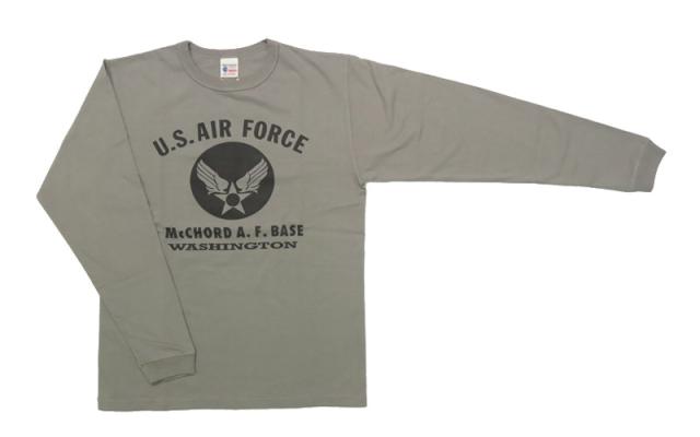 バズリクソンズ BUZZ RICKSON'S 長袖 Tシャツ プリント "U.S. AIR FORCE  McCHORD A.F.BASE" MADE IN USA BR69626【2025年秋冬新作】