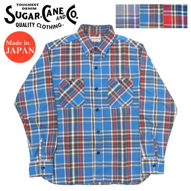 シュガーケーン SUGAR CANE　長袖ツウィルチェック・ワークシャツ　“6.2oz TWILL CHECK WORK SHIRT”
