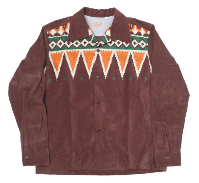 Style Eyes スタイルアイズ 長袖 コーデュロイ 開襟シャツ ガテマラ柄 Mid 1950s Style Corduroy Sports Shirt “GUATEMALA” SE29384