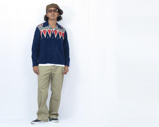 Style Eyes スタイルアイズ 長袖 コーデュロイ 開襟シャツ ガテマラ柄 Mid 1950s Style Corduroy Sports Shirt “GUATEMALA” SE29384