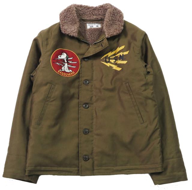 トイズマッコイ TOYS McCOY N-1 デッキジャケット 初期型 オリーブ SNOOPY RADIOMAN TMJ2441_1