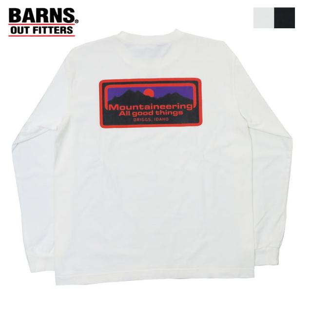 バーンズ BARNS 長袖 TUBE TEE プリント Tシャツ Mountaineering All good things BR-24129