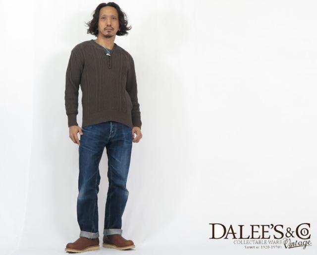 ダリーズ＆コー DALEE'S&CO ハーフジップ リブ コットン アラン セーター ユニオンスペシャル デラックスウェア DELUXEWARE Irad.Sweater 2I0019_5