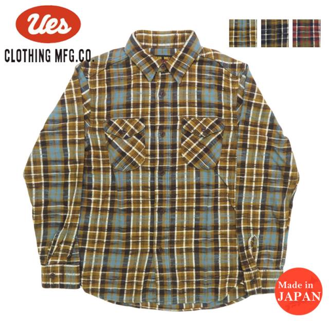 UES ウエス  チェック スラブネルシャツ 長袖 502554 【2025年秋冬新作】