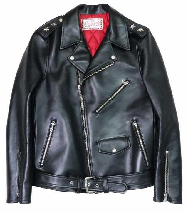 AVIATOR 黒 レザー シングルライダースジャケット