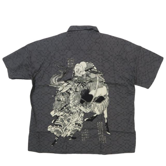 サンサーフ SUN SURF × 葛飾北斎 SPECIAL EDITION “画本武蔵鐙” 半袖 レーヨン ハワイアンシャツ日本の意匠 アロハシャツ SS39460_2