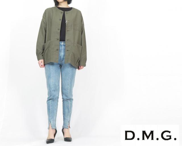 ドミンゴ D.M.G. DOMINGO ルーズバックサテン ノーカラーワークジャケット 18-659T_5
