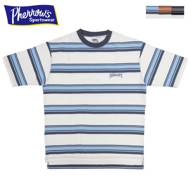 フェローズ PHERROWS 半袖 Tシャツ ボーダーTシャツ 刺繍ロゴ 24S-PBBT1