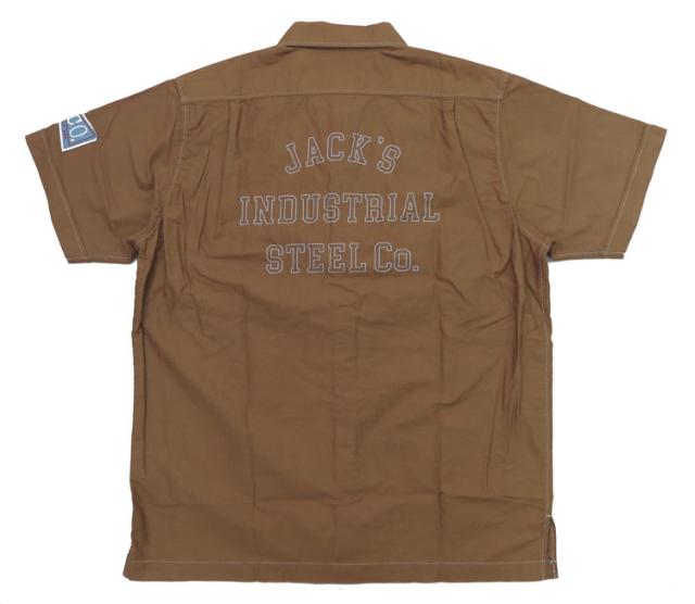 フェローズ PHERROW'S 半袖 コットン ワークシャツ「JACK'S INDUSTRIAL STEEL CO.」24S-PCBS1_4