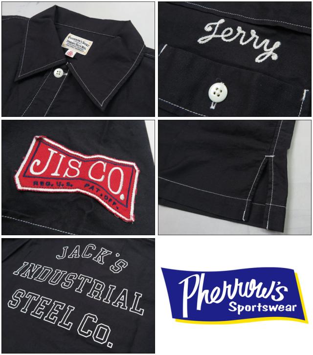 フェローズ PHERROW'S 半袖 コットン ワークシャツ「JACK'S INDUSTRIAL STEEL CO.」24S-PCBS1_9