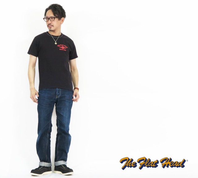 フラットヘッド THE FLAT HEAD 半袖 Ｔシャツ プリント FLYING WHEEL