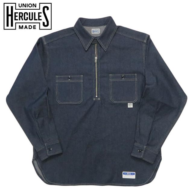 UNION HERCULES MADE ユニオン ヘラクレス メイド ハーフZIPシャツ ノンウォッシュ by JOHNBULL ジョンブル HE251S03-010【2026年春夏新作】