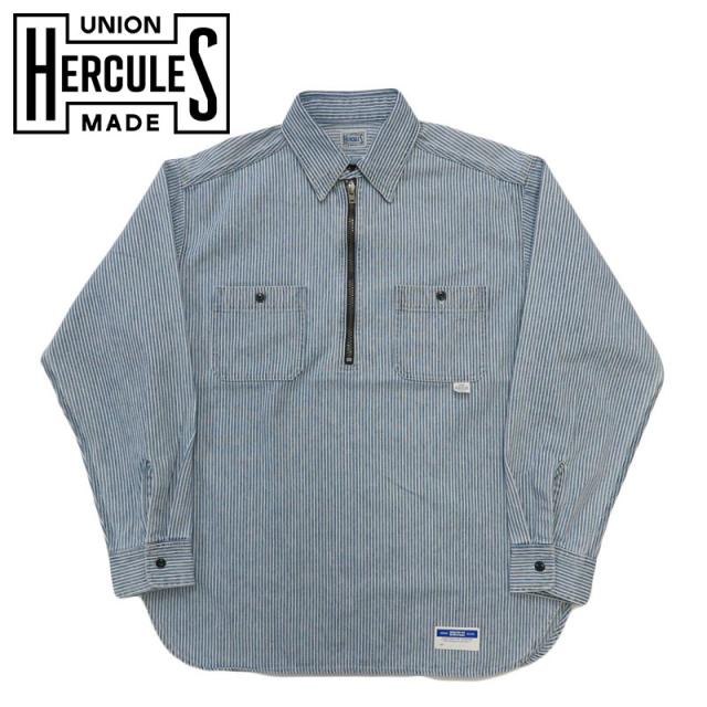 UNION HERCULES MADE ユニオン ヘラクレス メイド ハーフZIPシャツ ヒッコリーストライプ by JOHNBULL ジョンブル HE251S03-211【2026年春夏新作】