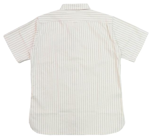 シュガーケーン SUGAR CANE 8.5oz ホワイト ウォバッシュ ストライプ 半袖 ワーク シャツ FICTION ROMANCE フィクションロマンス SC37275