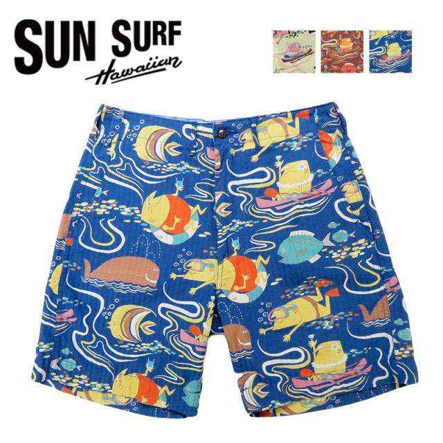 サンサーフ SUN SURF ショーツ ハーフパンツ DOBBY COTTON SHORTS “OCEAN ACTIVITIES” by 柳原良平 with MOOKIE SS52570