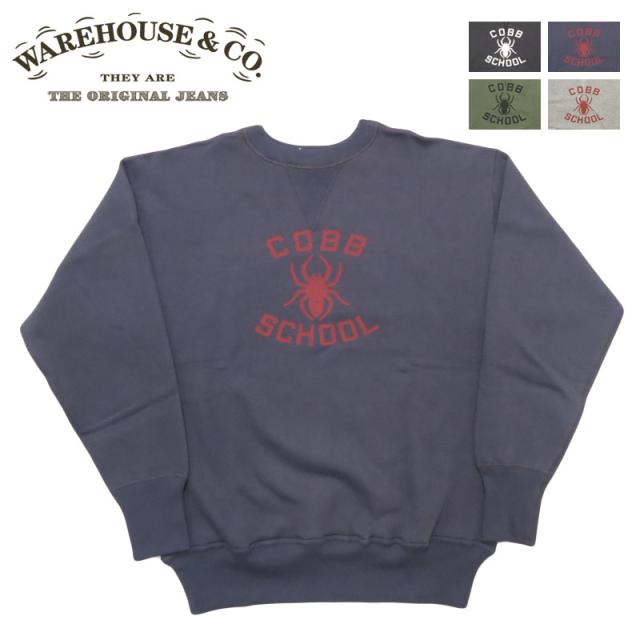 ウェアハウス WAREHOUSE 長袖 クルーネック プリント スウェット Lot.401 "COBB SCHOOL" 4本針 14,025円