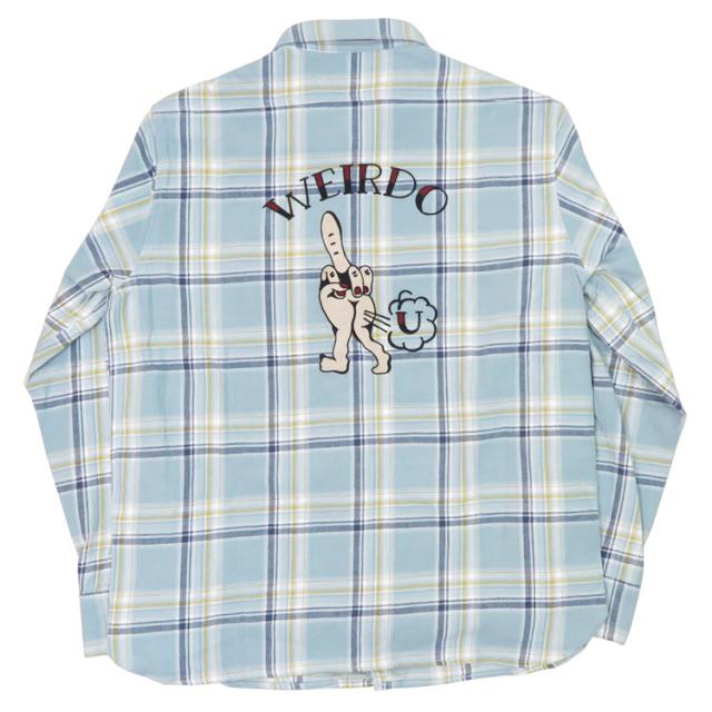 WEIRDO ウィアード チェーン刺繍 長袖 チェック ワークシャツ FUCK U グラッドハンド GLAD HAND WRD-24-SS-13_4