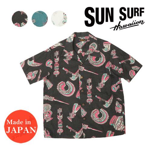 サンサーフ Sun Surf 半袖 コットン リネン アロハシャツ ハワイアンシャツ Native Masks Ssの通販はau Pay マーケット アースマーケット