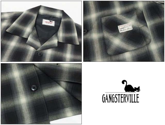 GANGSTERVILLE ギャングスタービル 半袖 オープンカラー チェック