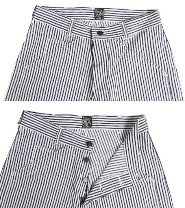 SUGAR CANE シュガーケーン FICTION ROMANCE 6oz.インディゴストライプダブルニーショーツ ショートパンツ ハーフパンツ SC52640 【2026年春夏新作】
