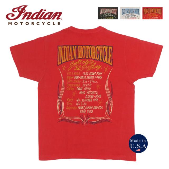 インディアンモーターサイクル Indian Motorcycle 半袖 ピグメントダイ ポケットＴシャツ “SCOUT PONY” IM79724【2026年春夏新作】