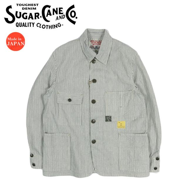 SUGAR CANE シュガーケーン 8oz. インディゴ ストライプ ワークコート カバーオール FICTION ROMANCE SC15899 【2026年春夏新作】