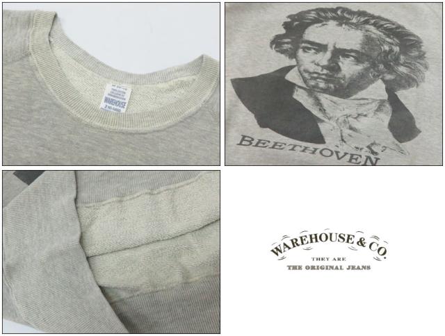 ウェアハウス WAREHOUSE クルーネック スウェット 461 "FADED" BEETHOVEN 2ND-HAND セカンドハンド ベートーベン