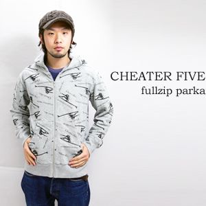 CHEATERFIVE チーターファイブ 総柄フルジップパーカー