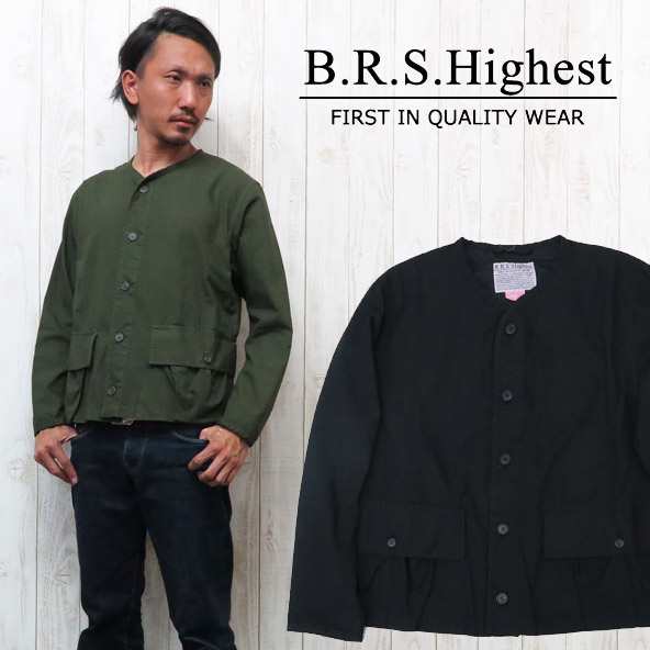 BARNS outfitters HIGHEST バーンズアウトフィッターズハイエスト CBポプリン ノーカラー ジャケット Jaket bh-2224