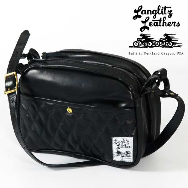 ラングリッツ・レザーズ Langlitz Leathers ラージ パッデッド ガンパース ショルダーバッグ ハンドバッグ ツールバッグ 革 バイク lpgpの通販は