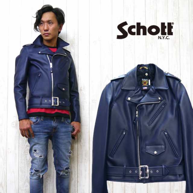 ショット Schott 613us ワンスター ダブルライダースレザージャケット 日本限定ロング丈仕様 ネイビー 7164 613us Navyの通販はau Pay マーケット アースマーケット