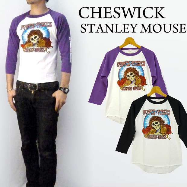 CHESWICK×STANLEY MOUSE チェスウィック グラフィックプリント・ベースボールＴシャツ BONES&ROSES