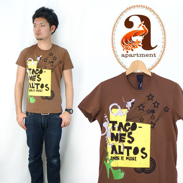 Apartment アパートメント ペンキプリントＴシャツ TACONES ALTOS