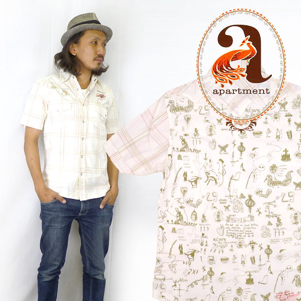 Apartment アパートメント チェック・パッチワークS Sシャツ LASER