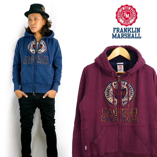 フランクリン マーシャル Franklin Marshall 切りっ放し加工ジップアップパーカーの通販はau Wowma アースマーケット