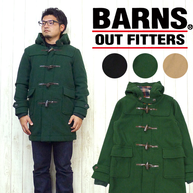 バーンズ BARNS コート ダッフル ウール メルトン 送料無料 br-5378