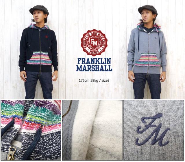 フランクリン マーシャル FRANKLIN＆MARSHALL パーカー ジップアップ スウェット カラフル ニット 38181-4167_2