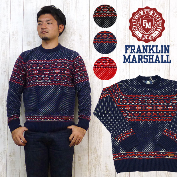 フランクリン マーシャル FRANKLIN＆MARSHALL ショールカラー ニット セーター 送料無料 fm38181-6031