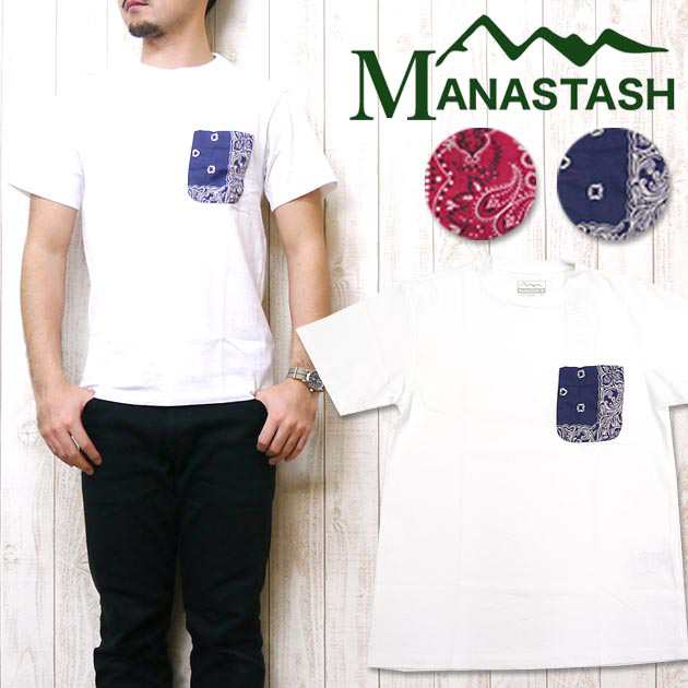 MANASTASH マナスタッシュ 半袖 Tシャツ バンダナ ポケット