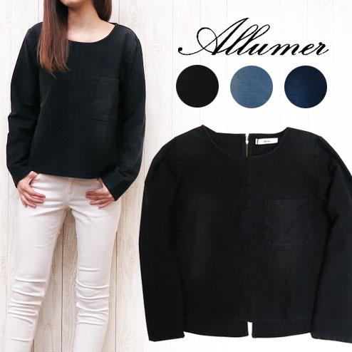 アリュメール Allumer ジョグデニム バックジップ Ｔシャツ トップス アリュメール Allumer ジョグデニム バックジップ Tシャツ