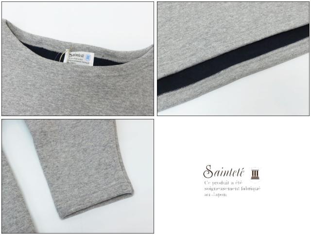 Saintete サンテテ レディース 長袖 ドロップショルダー Tシャツ 無地