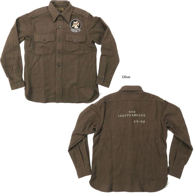バズリクソンズ Buzz Ricksons 長袖 ウールメルトン ファティーグシャツ BUAERO U.S.NAVY SHIRTS-FLIGHT-WOOLEN フライトシャツ プレーン モデル br27947