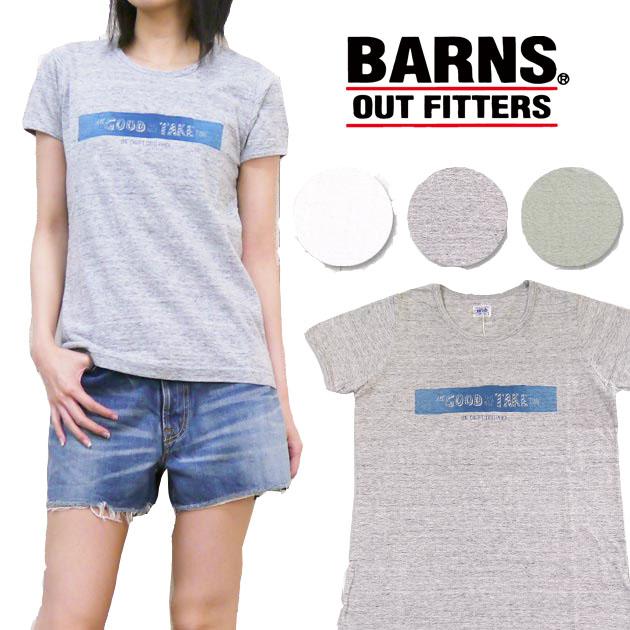 バーンズ BARNS Tシャツ 半袖 ベンベルグ コットン プリント GOOD TAKE BR-5939F レディースサイズの通販は 6,050円