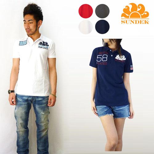 SUNDEK サンデッキ ワッペンプリント半袖ポロシャツの通販は 11,154円
