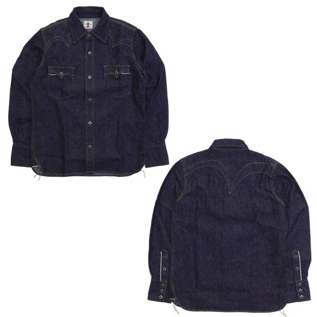 サムライジーンズ SAMURAI JEANS 長袖 インディゴ ウエスタンシャツ